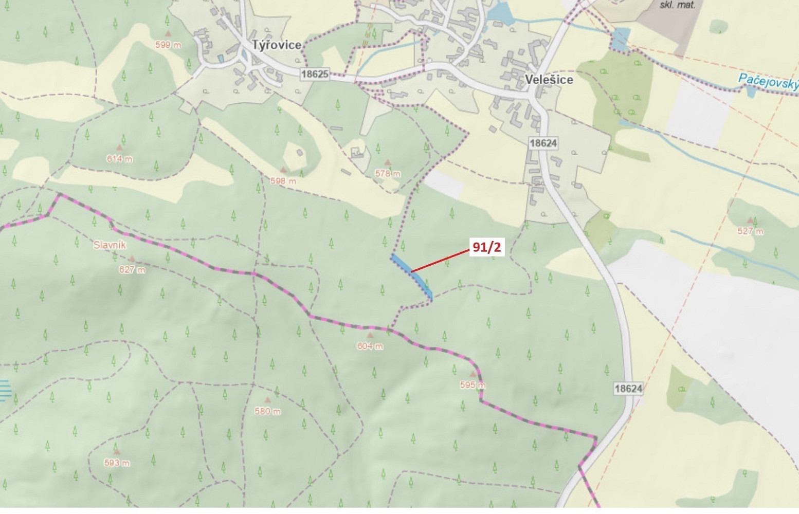 Dražba lesa 1 363 m²
