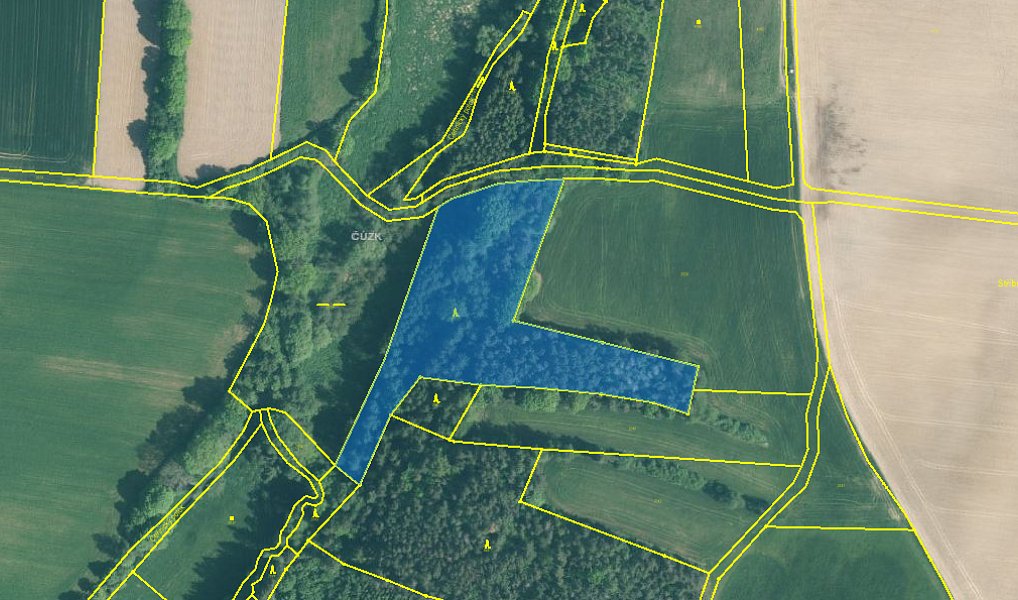 Prodej lesa 11 147 m², Cehnice – fotka 1 z 3