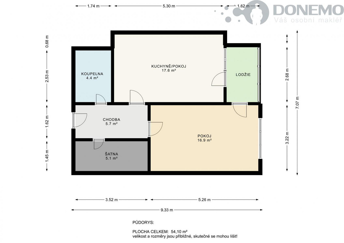 Pronájem bytu 2+kk 50 m² — photo 2