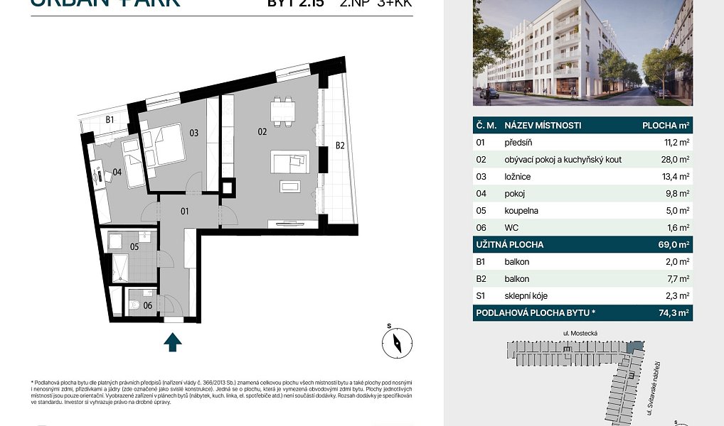 Prodej bytu 3+kk 74 m², Brno – náhled fotky 3
