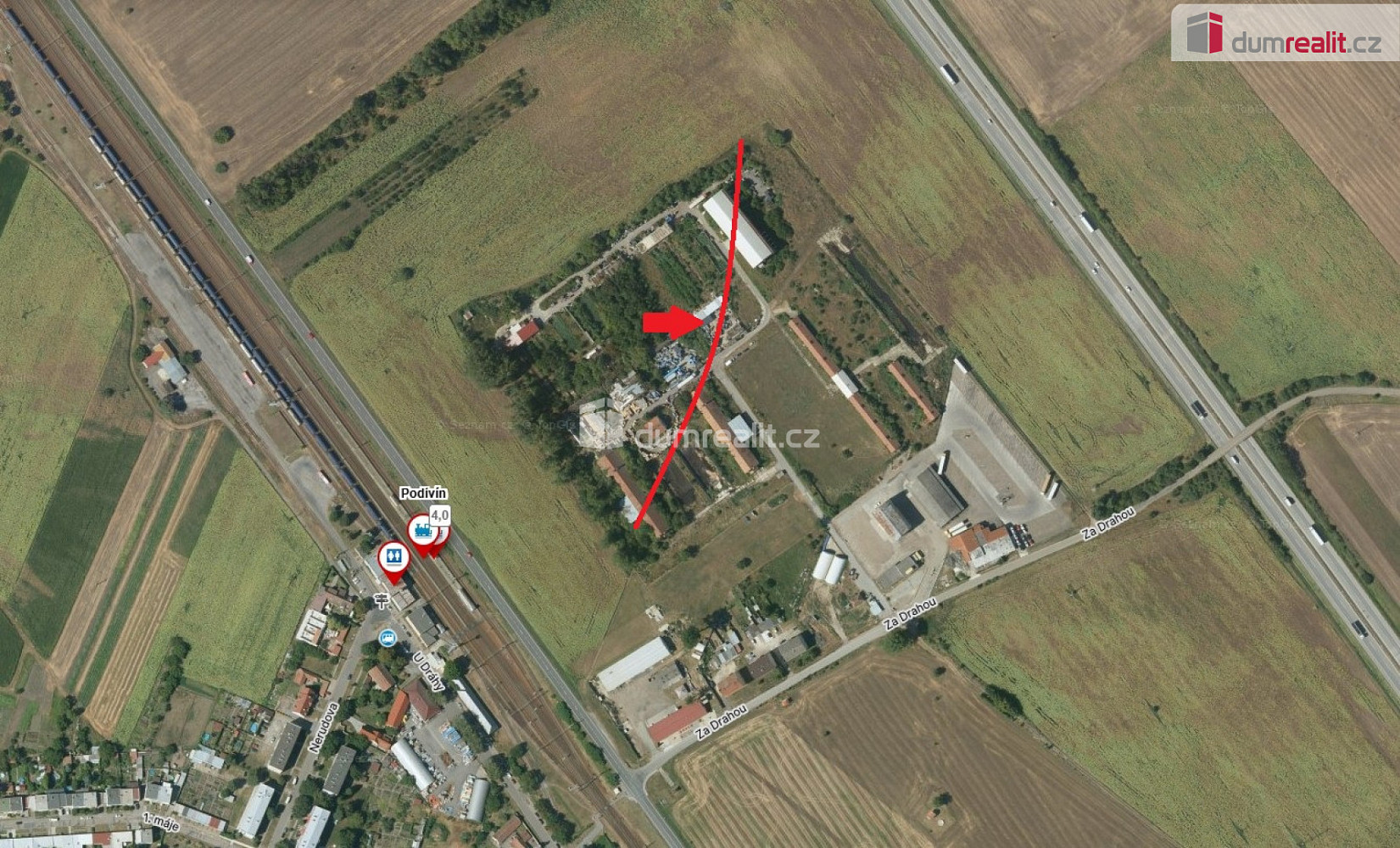 Prodej komerčního pozemku 1 255 m²