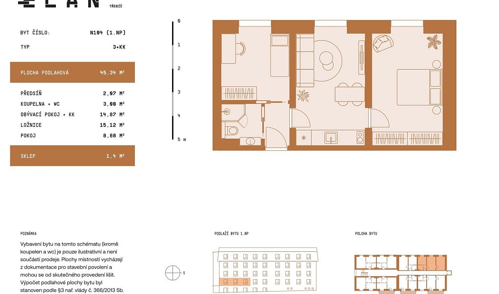 Prodej bytu 3+kk 44 m², Třebíč – náhled fotky 3