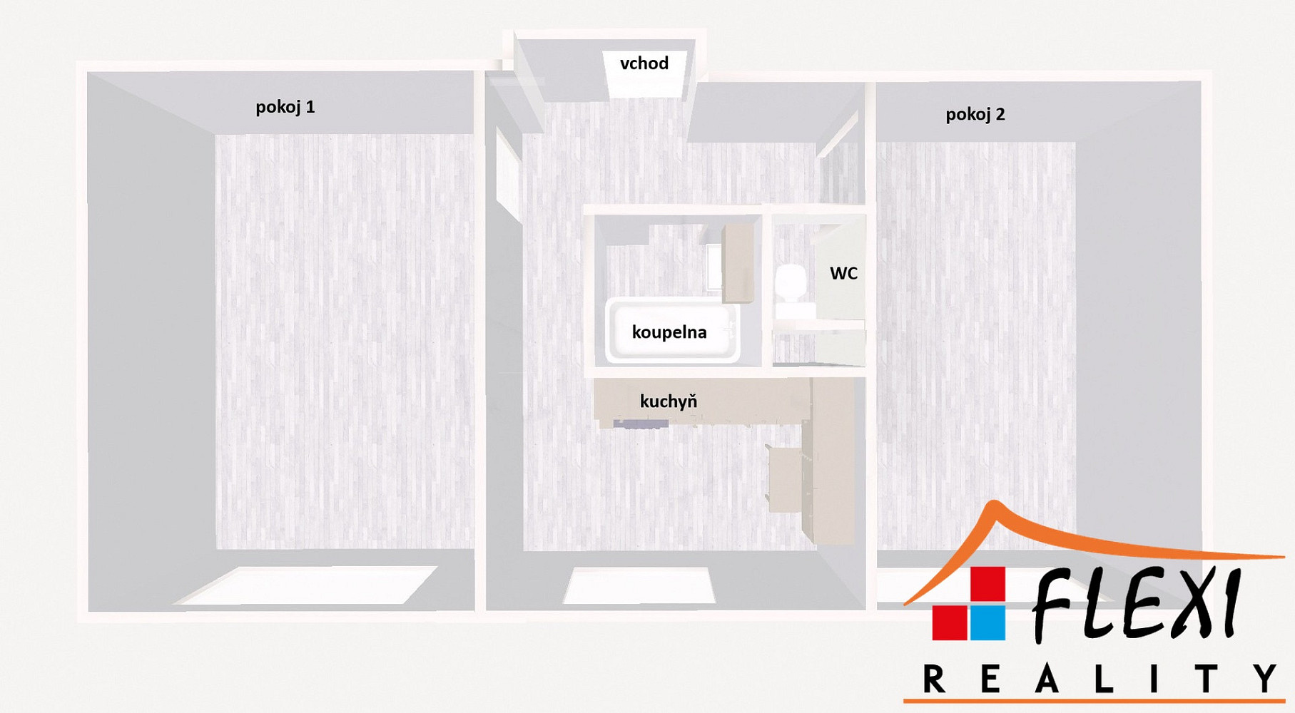Pronájem bytu 2+1 50 m² - Ansicht 4
