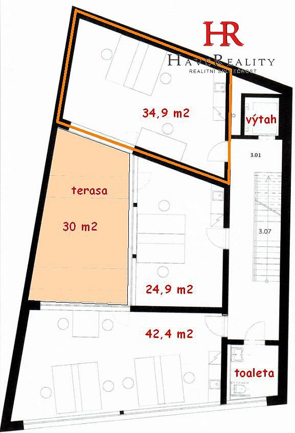Pronájem kanceláře 35 m² – fotografie 2