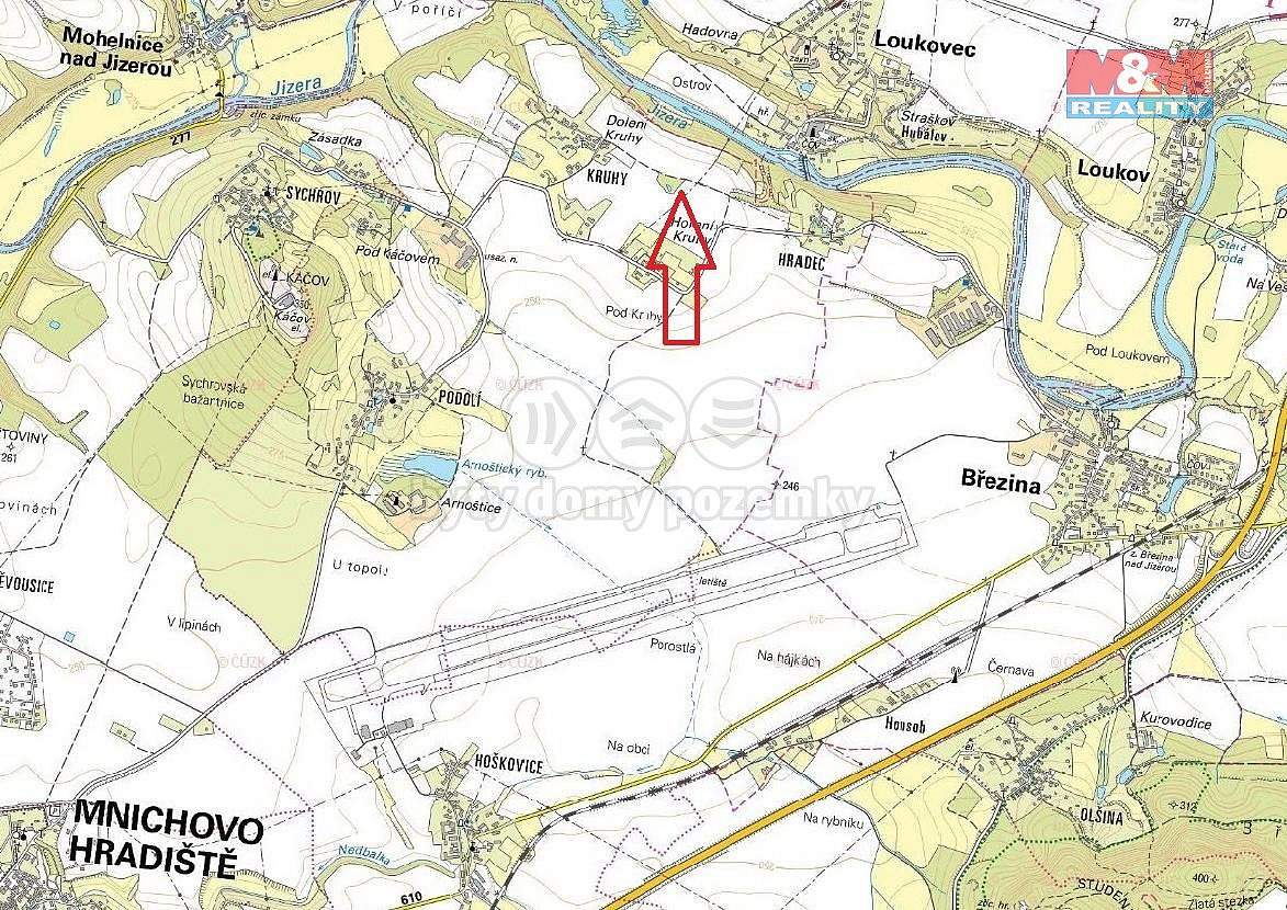 Prodej pole, 162 m², Podolí u Mnichova Hradiště – pohled 5