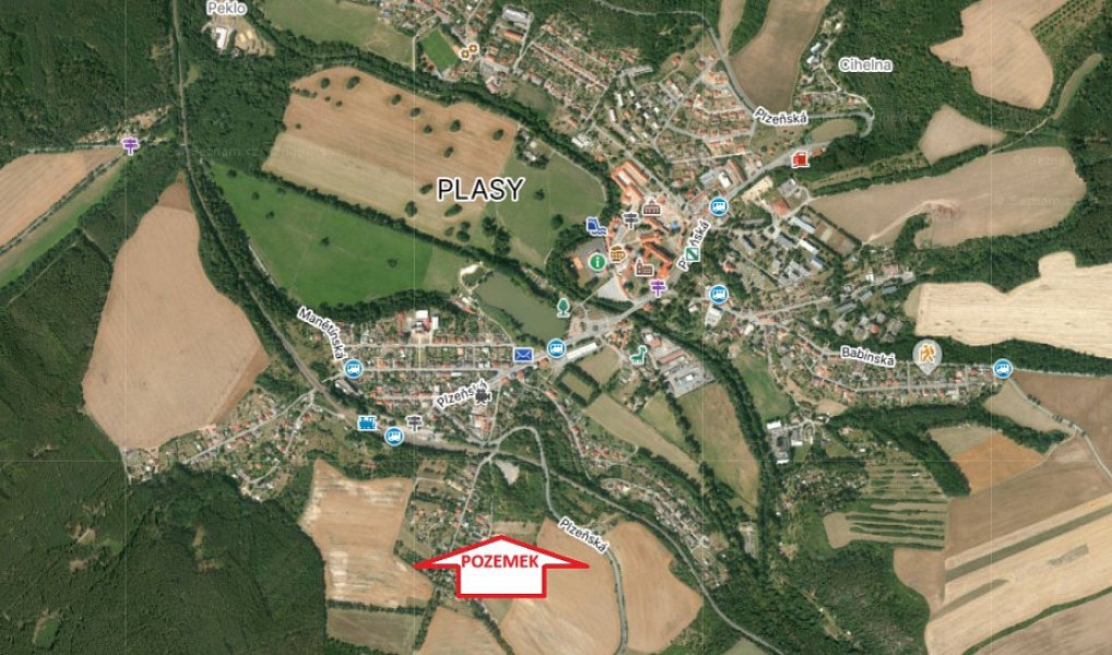 Prodej stavebního pozemku 1 876 m², Plasy – náhled fotky 4