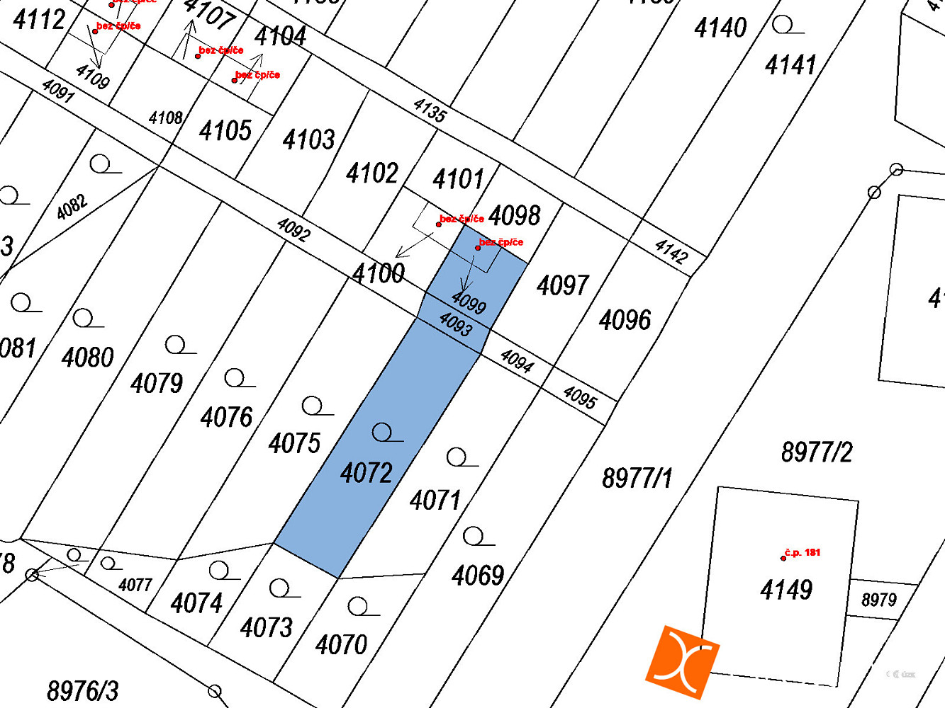 Prodej zahrady 91 m² – pohled 2