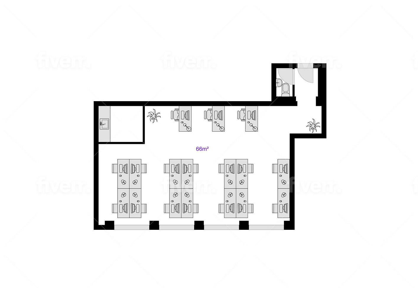 Pronájem kanceláře 66 m² – fotografie 3