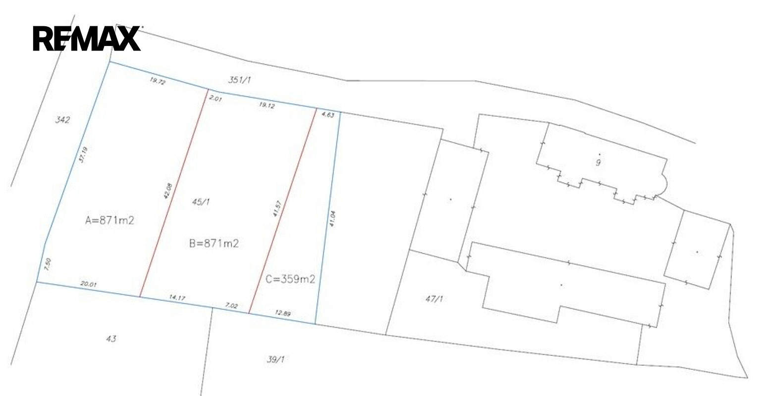 Prodej stavebního pozemku 871 m² – fotografie 3
