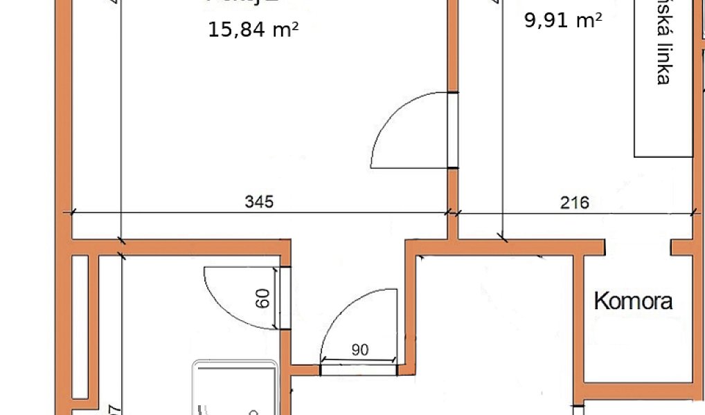 Pronájem bytu 1+1 32 m², Pardubice – náhled fotky 8