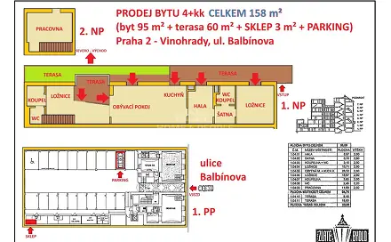 Prodej bytu 4+kk 158 m², Balbínova, Praha 2 - Vinohrady