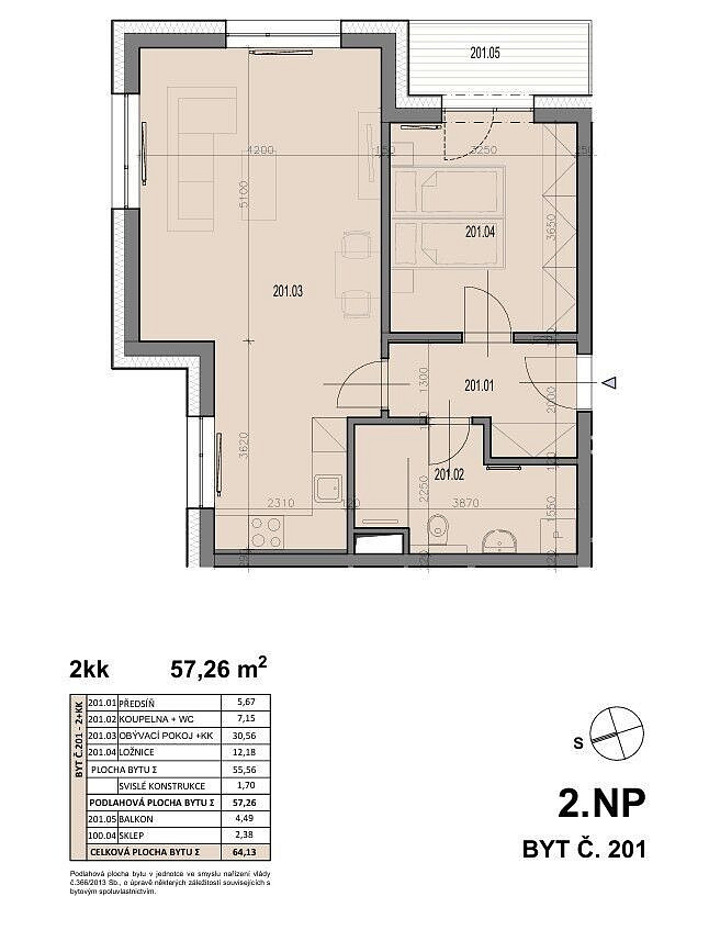 Prodej bytu 2+kk 57 m² – fotografie 5