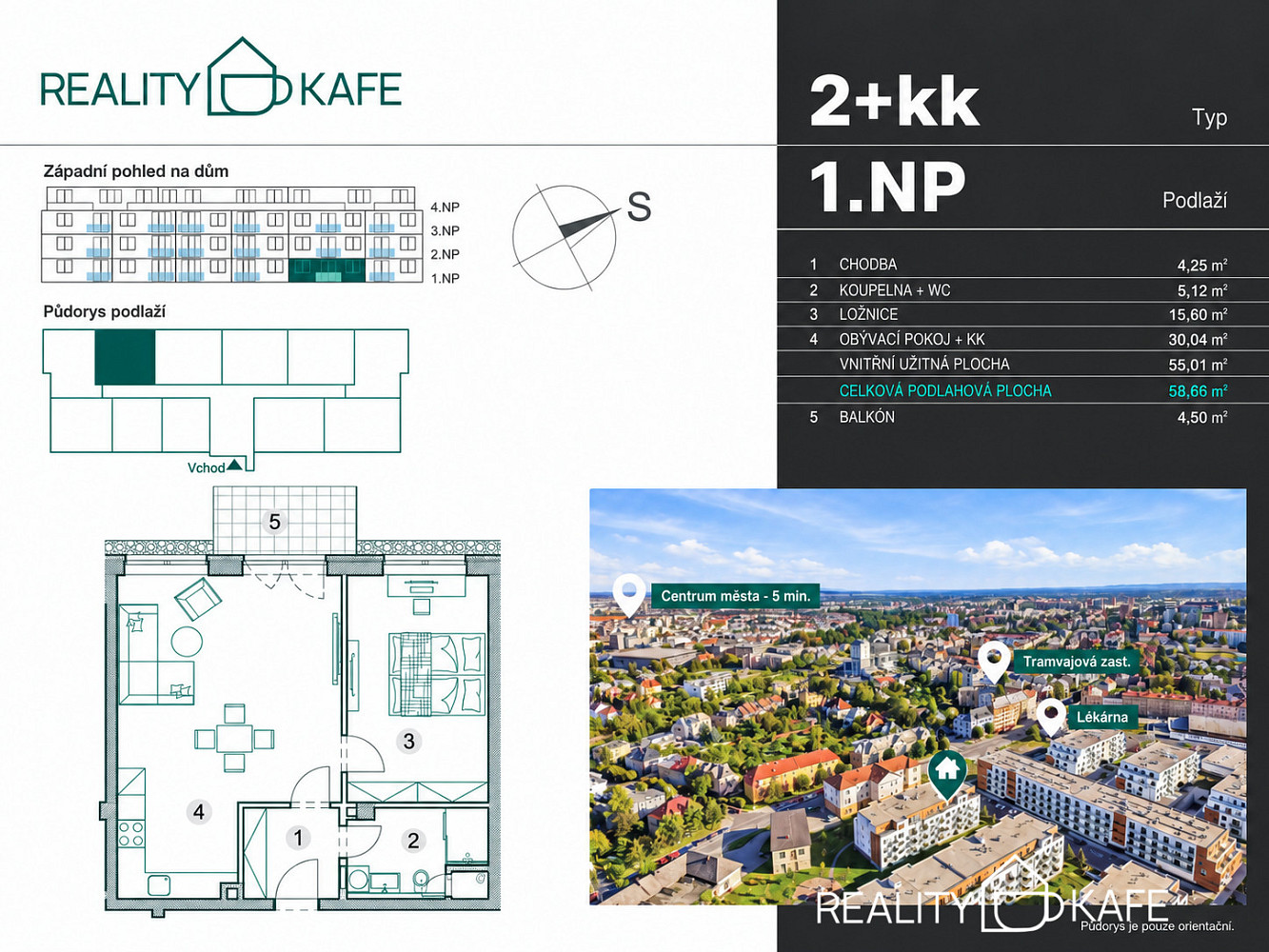 Prodej bytu 2+kk 55 m² – fotografie 3