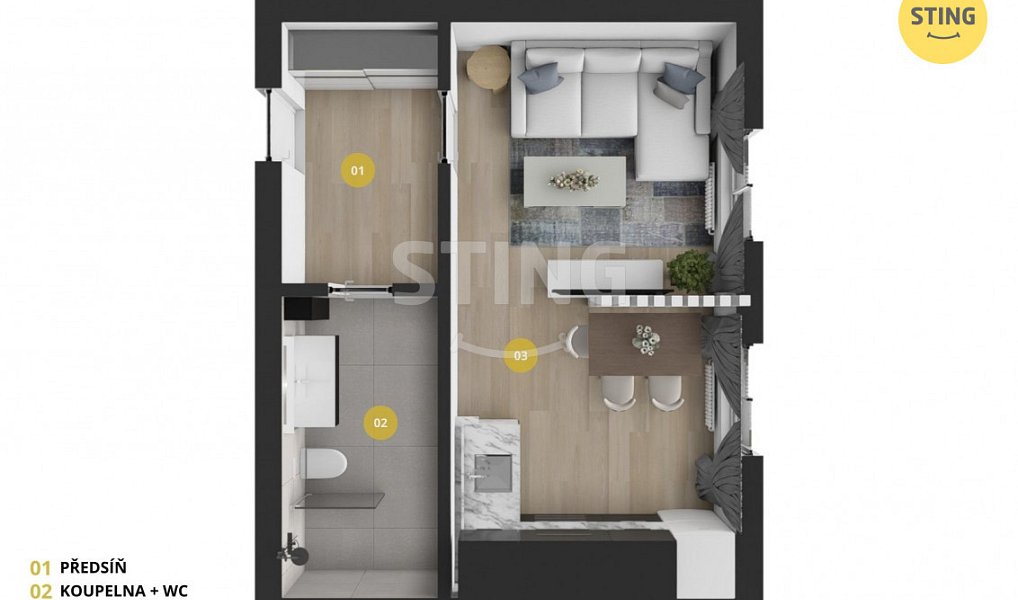 Pronájem bytu 1+kk 25 m², Opava – náhled fotky 2