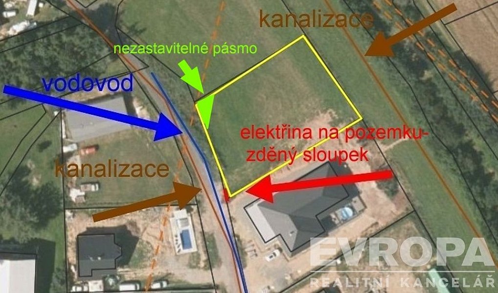 Prodej stavebního pozemku 1 300 m², Lubná – náhled fotky 2
