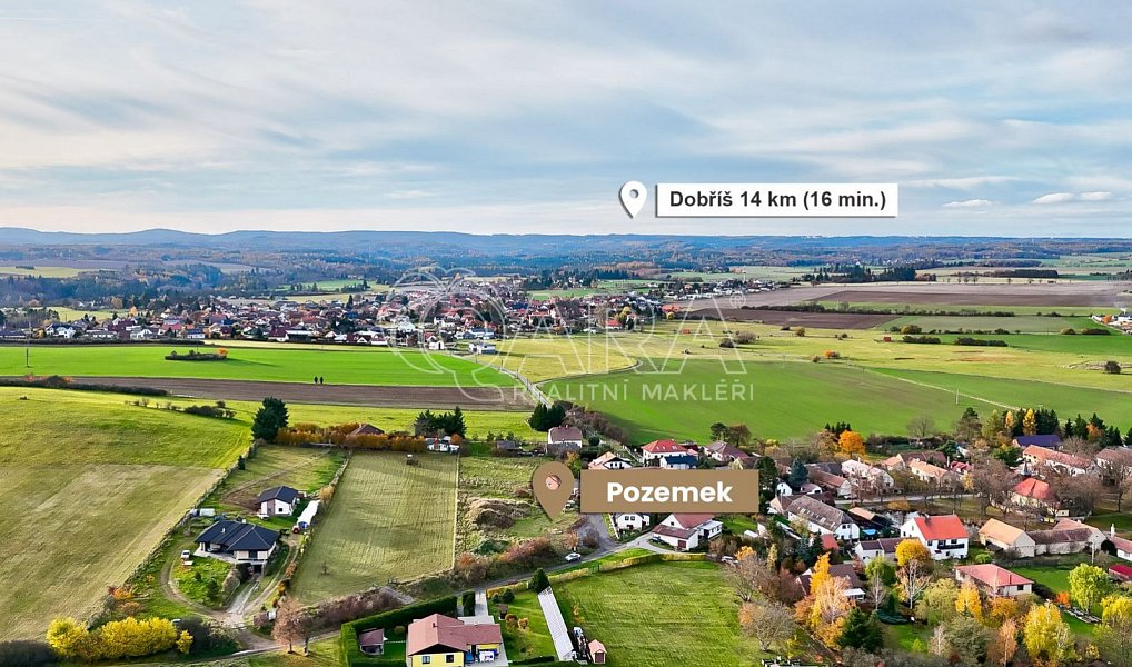 Prodej stavebního pozemku 859 m², Malá Hraštice – náhled fotky 2