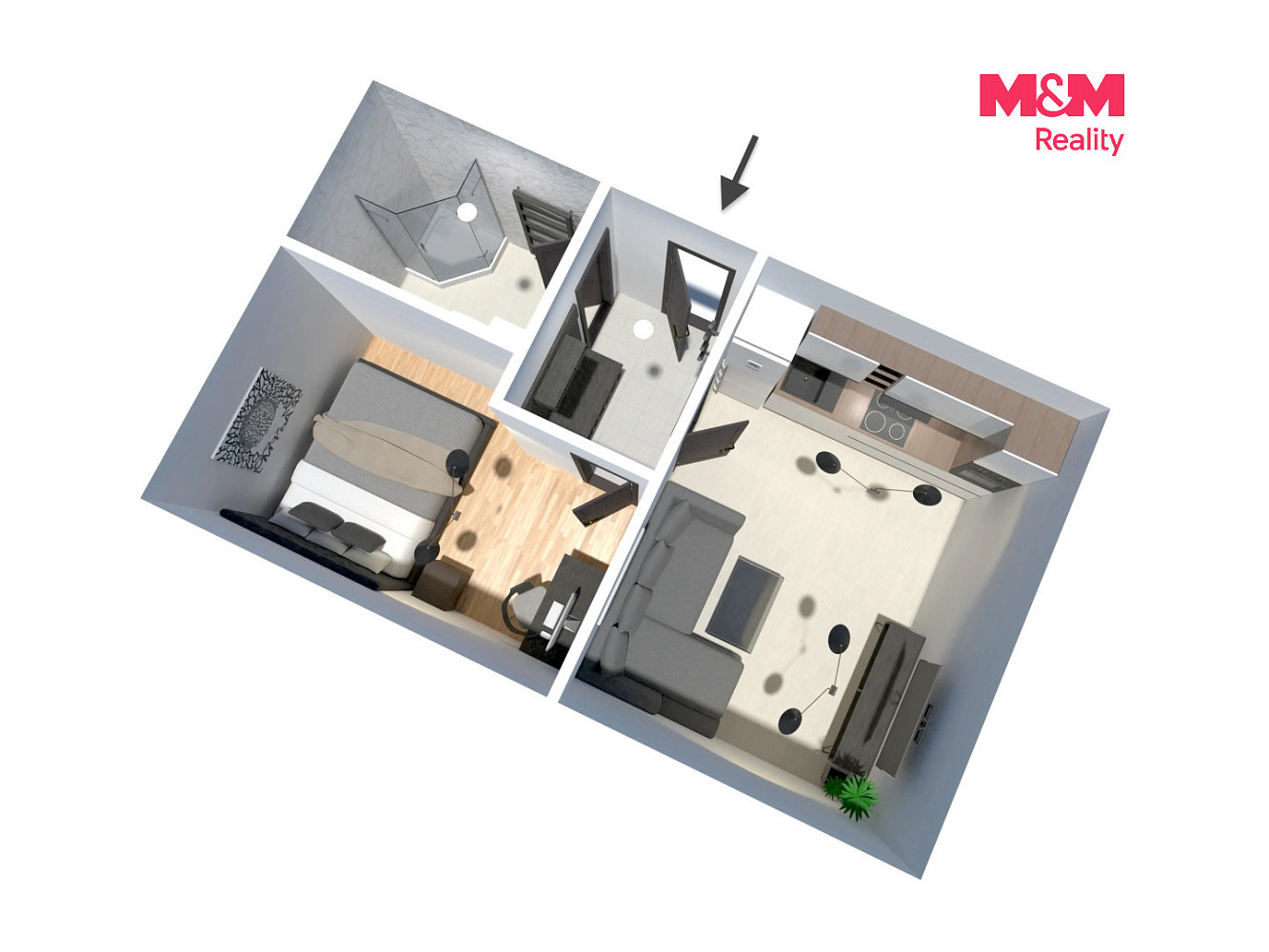 Pronájem bytu 2+kk 30 m² – fotografie 5