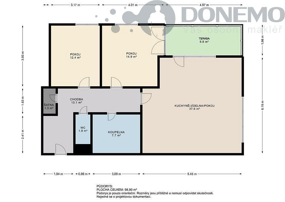 Pronájem bytu 3+kk 82 m² – fotografie 2