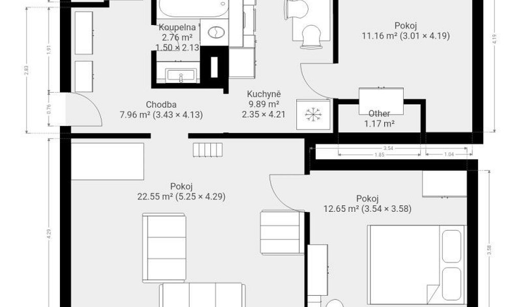 Pronájem bytu 3+1 71 m², Brno – náhled fotky 17