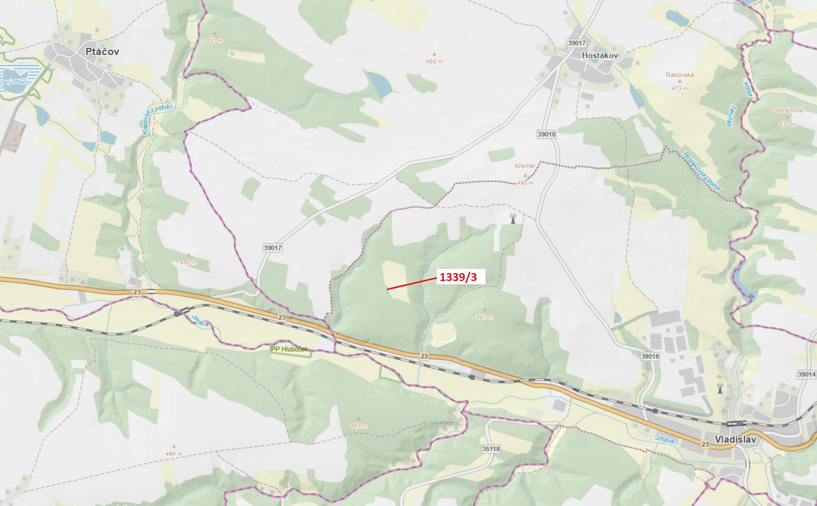 Dražba lesa 54 m²