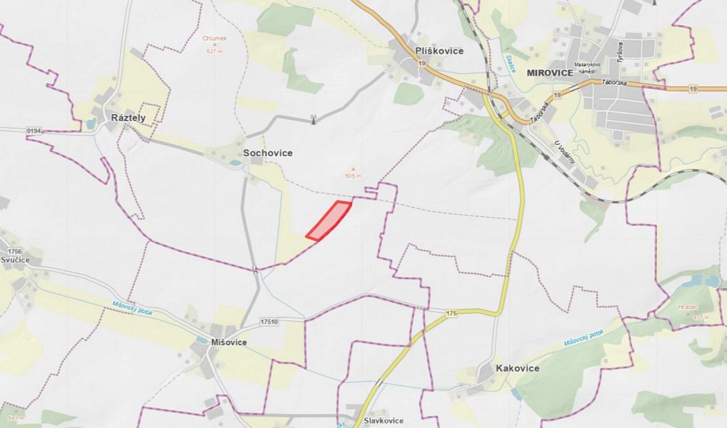 Prodej pole 7 681 m², Mirovice – náhled fotky 2