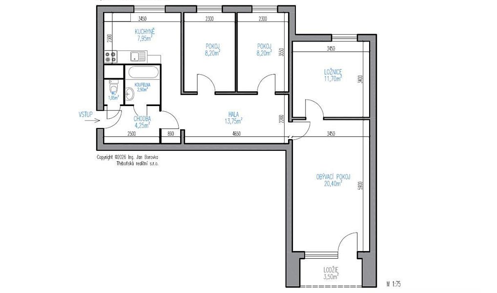 Prodej bytu 4+1 78 m², Jindřichův Hradec – náhled fotky 3