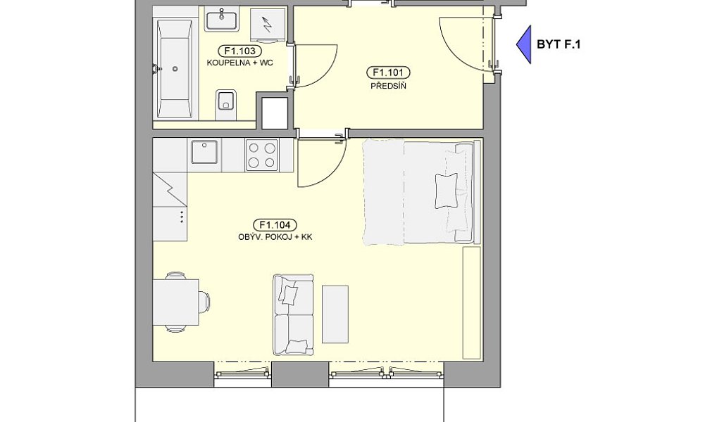 Prodej bytu 1+kk 40 m², Hanušovice – náhled fotky 2