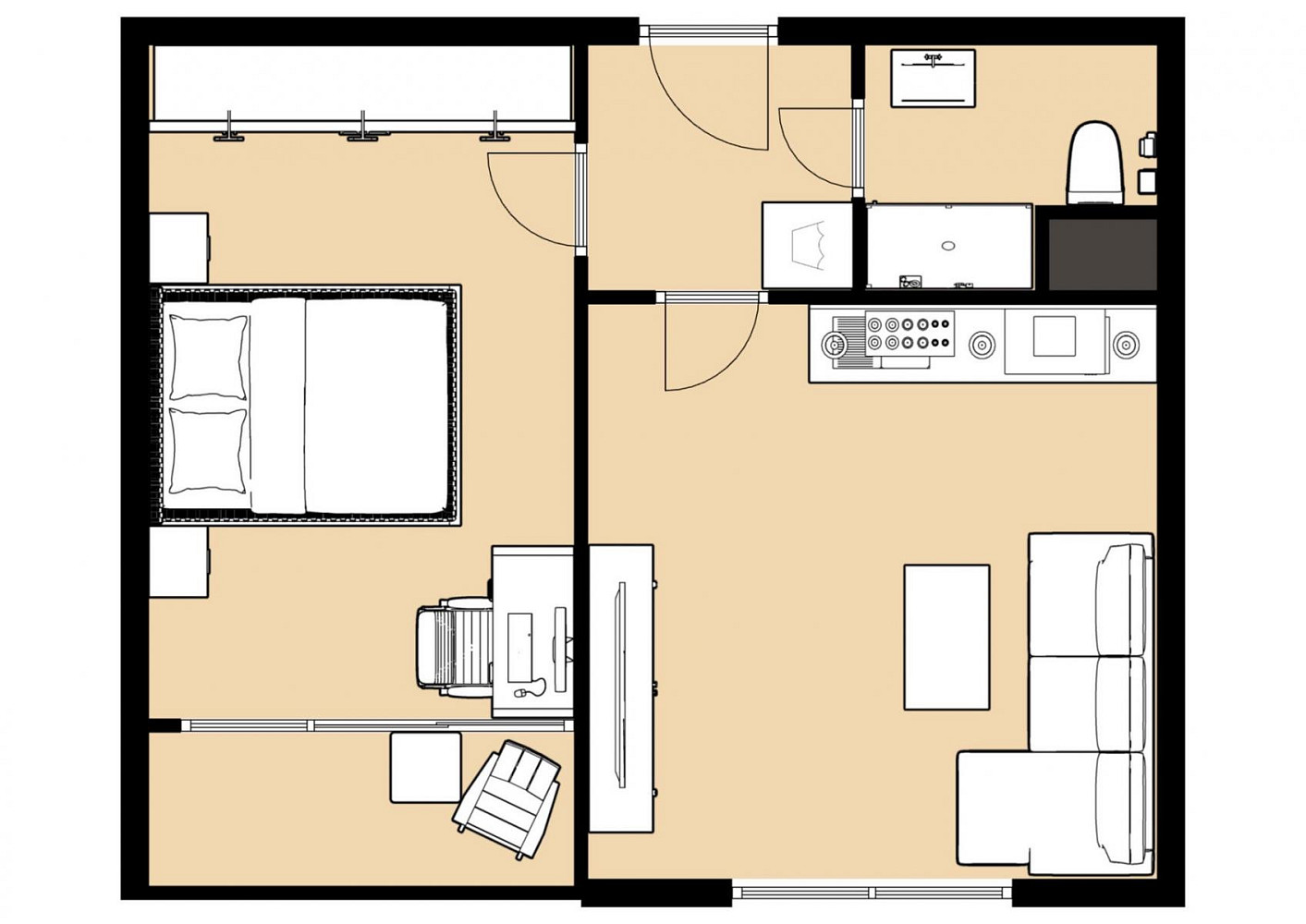 Pronájem bytu 2+kk 40 m² – fotografie 4