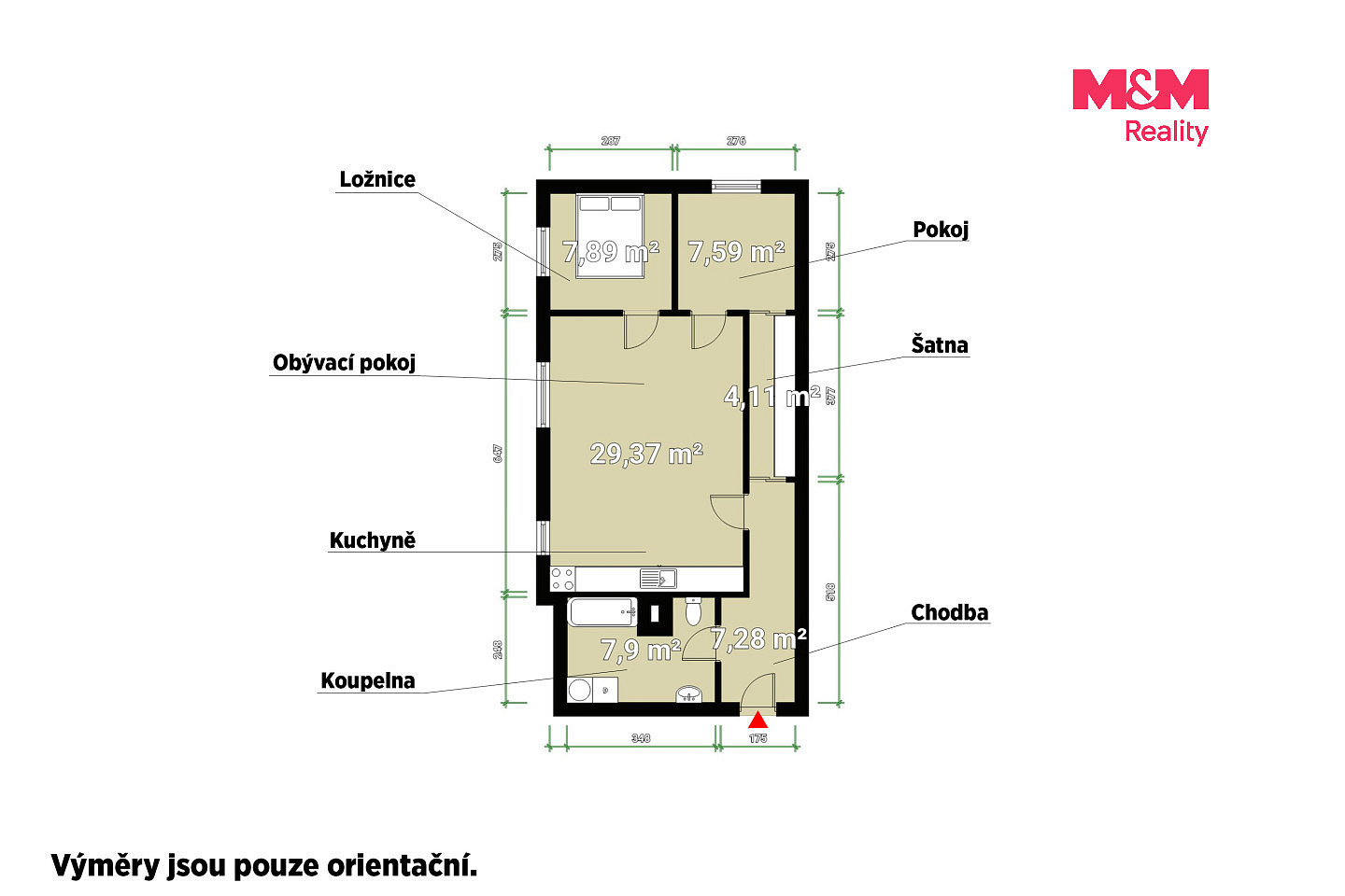 Pronájem bytu 3+kk 72 m² – fotografie 4
