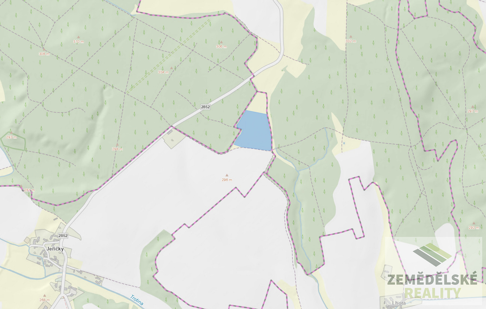 Prodej louky 32 514 m² – pohled 2
