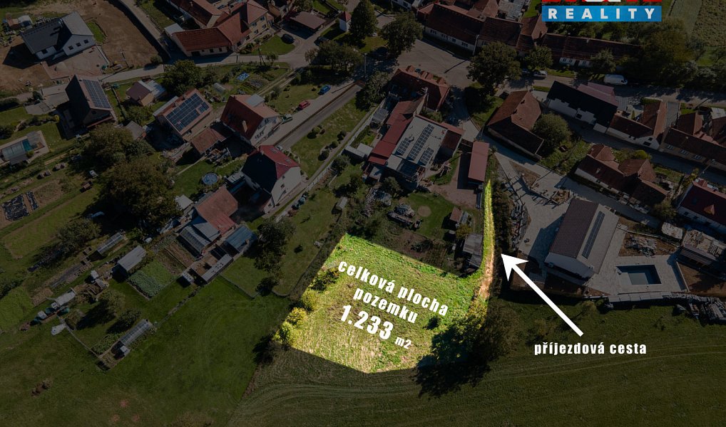 Prodej stavebního pozemku 1 233 m², Závist – náhled fotky 2