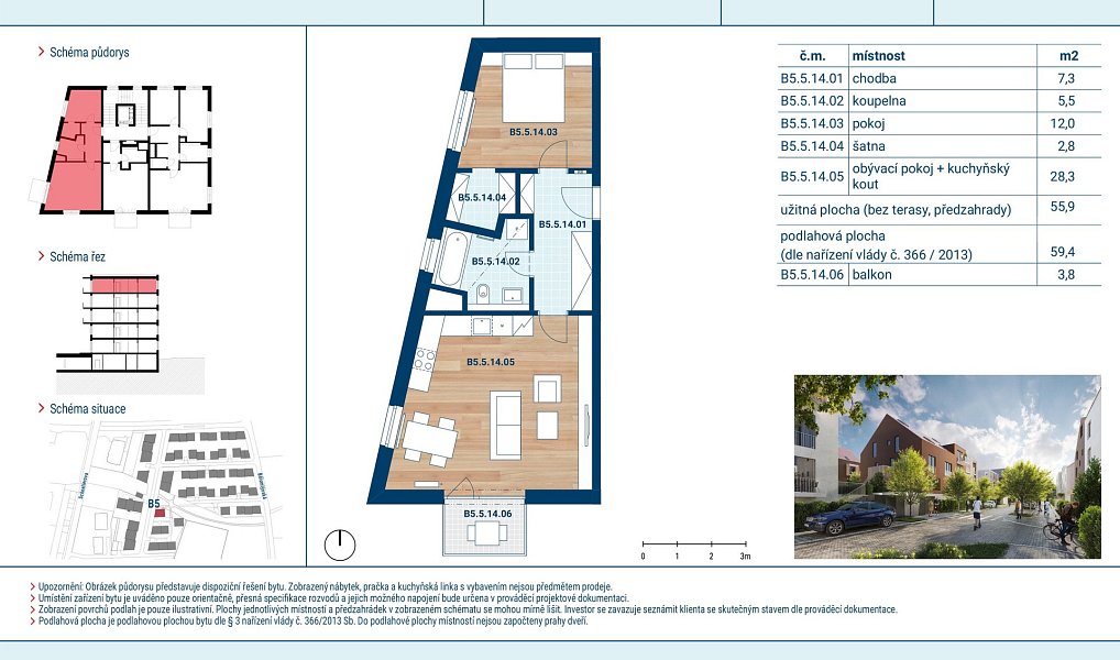 Prodej bytu 2+kk 56 m², Praha – náhled fotky 2