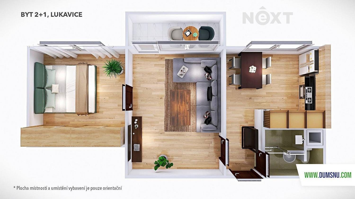 Pronájem bytu 2+1 44 m² — photo 3
