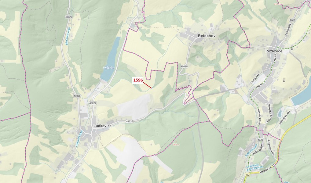 Dražba pozemku, 140 m², Zlín, Ludkovice