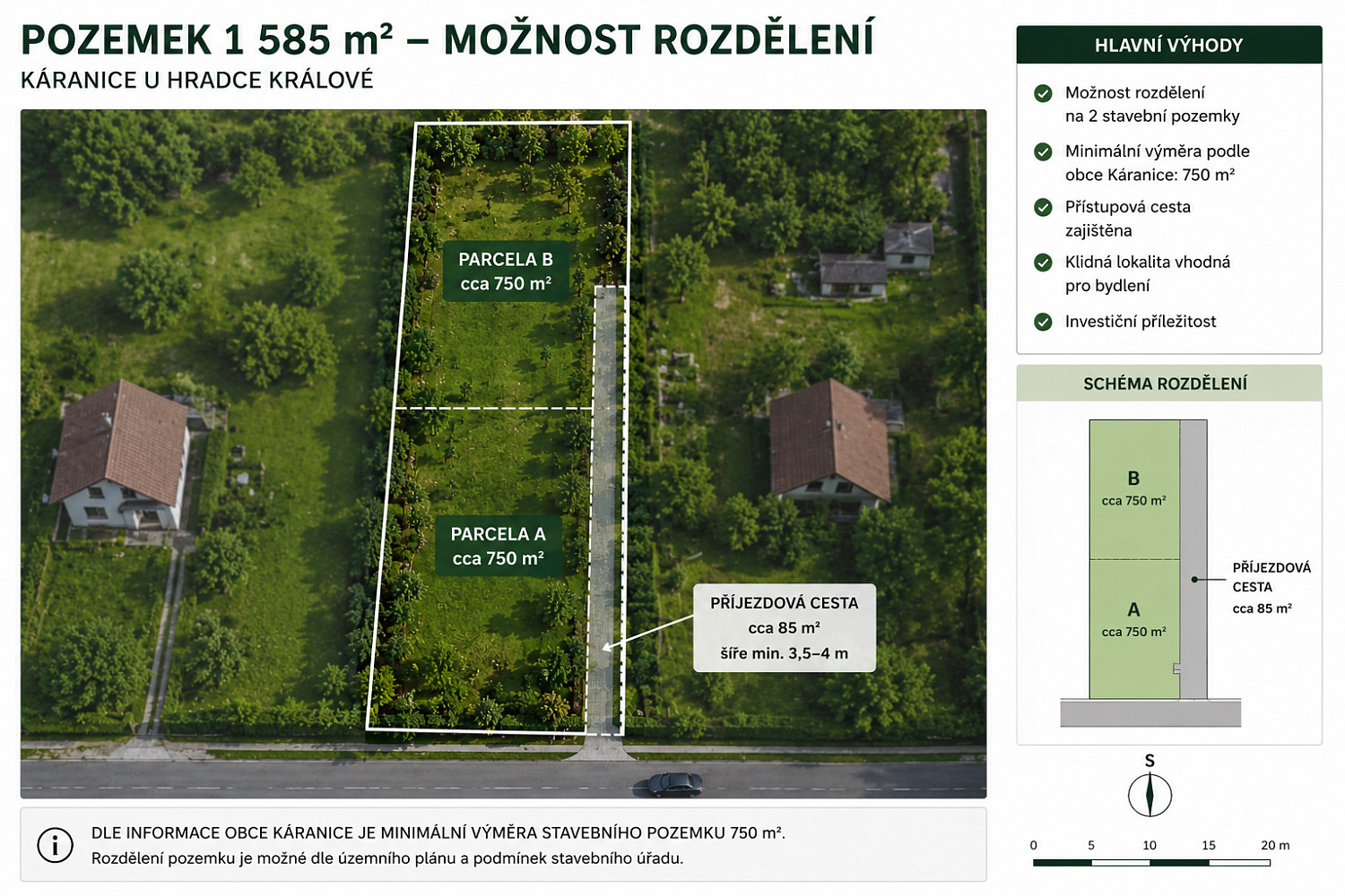 Prodej stavebního pozemku 1 585 m²