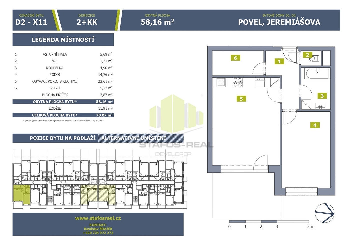 Prodej bytu 2+kk 58 m² – pohled 3