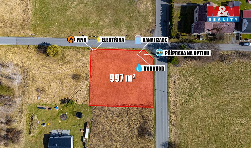 Prodej stavebního pozemku 997 m², Doksy – náhled fotky 3
