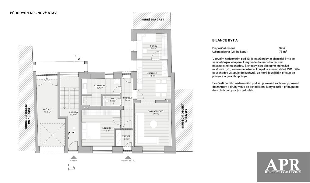 Prodej bytu 3+kk 76 m², Hluk – náhled fotky 4