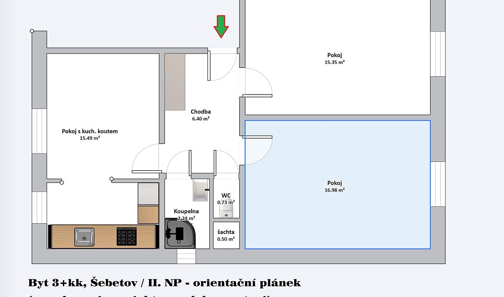 Prodej bytu 3+kk 79 m², Šebetov – náhled fotky 2