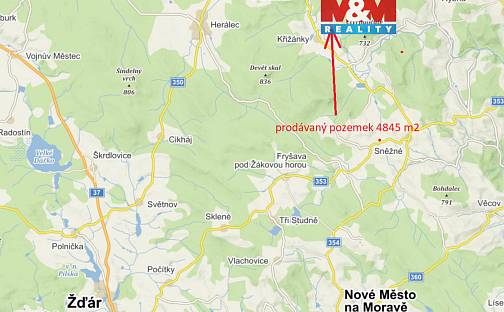 Prodej pole 4 845 m², Křižánky - České Křižánky, okres Žďár nad Sázavou