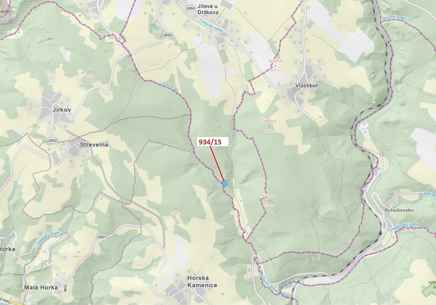 Dražba lesa 3 821 m²