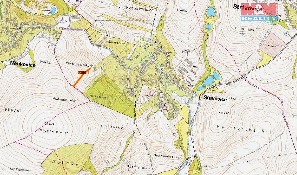 Prodej pole 531 m², Stavěšice – náhled fotky 2