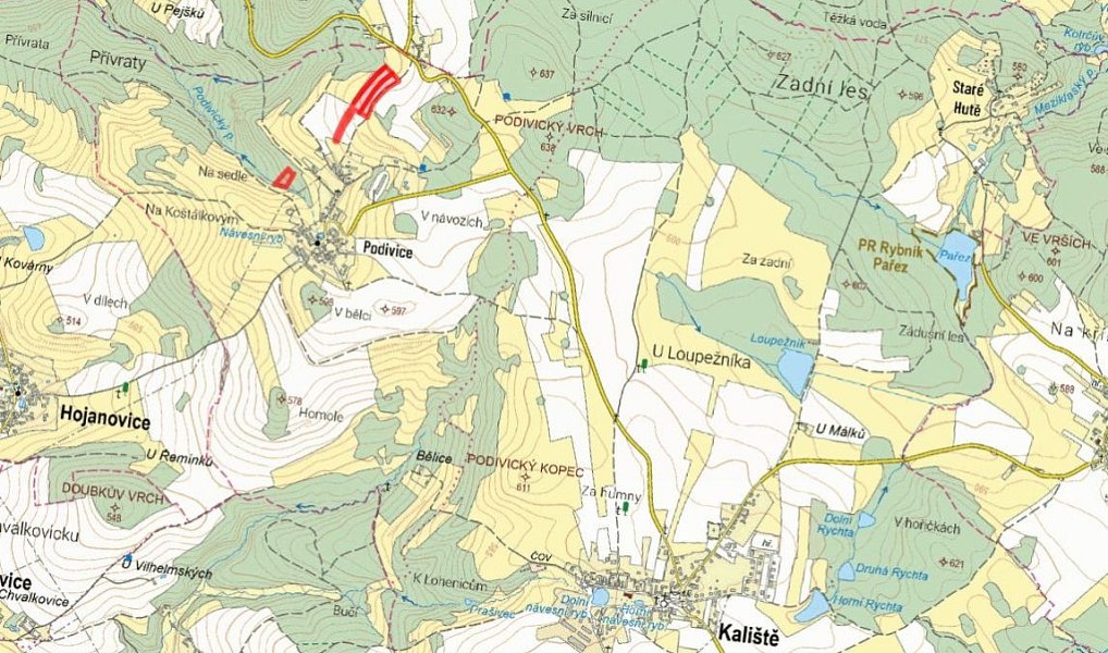 Prodej pole 21 446 m², Kaliště – náhled fotky 2