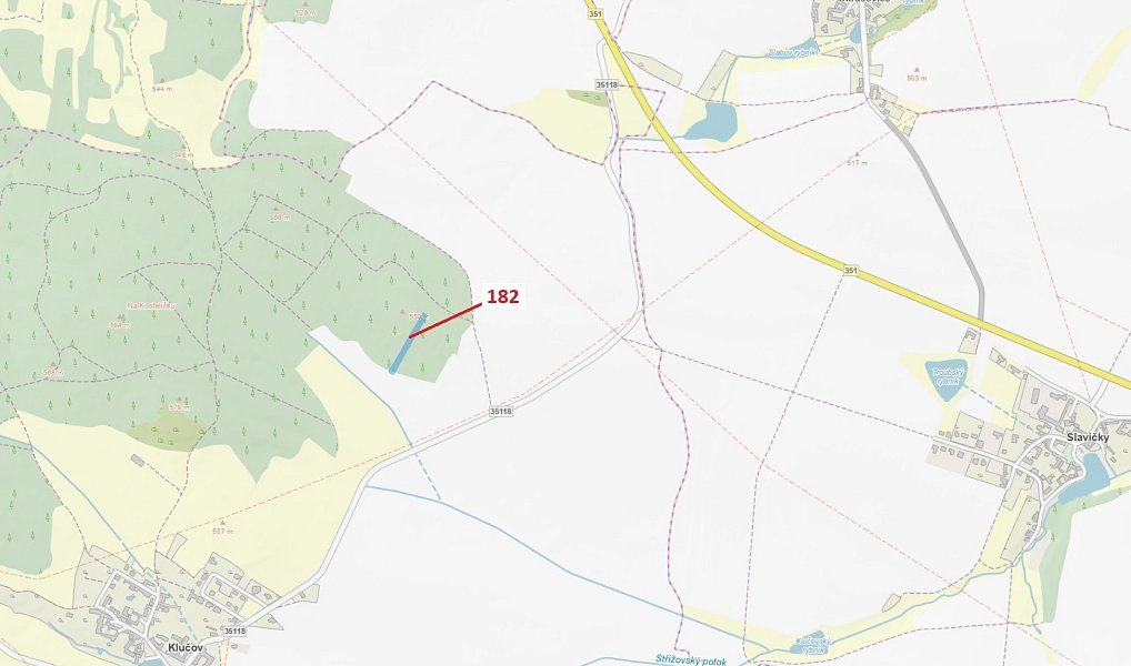 Dražba lesa, 2665 m², Třebíč, Klučov
