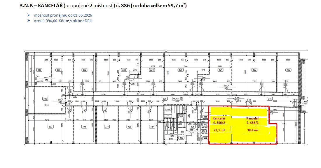Pronájem kanceláře 60 m² – fotografie 3