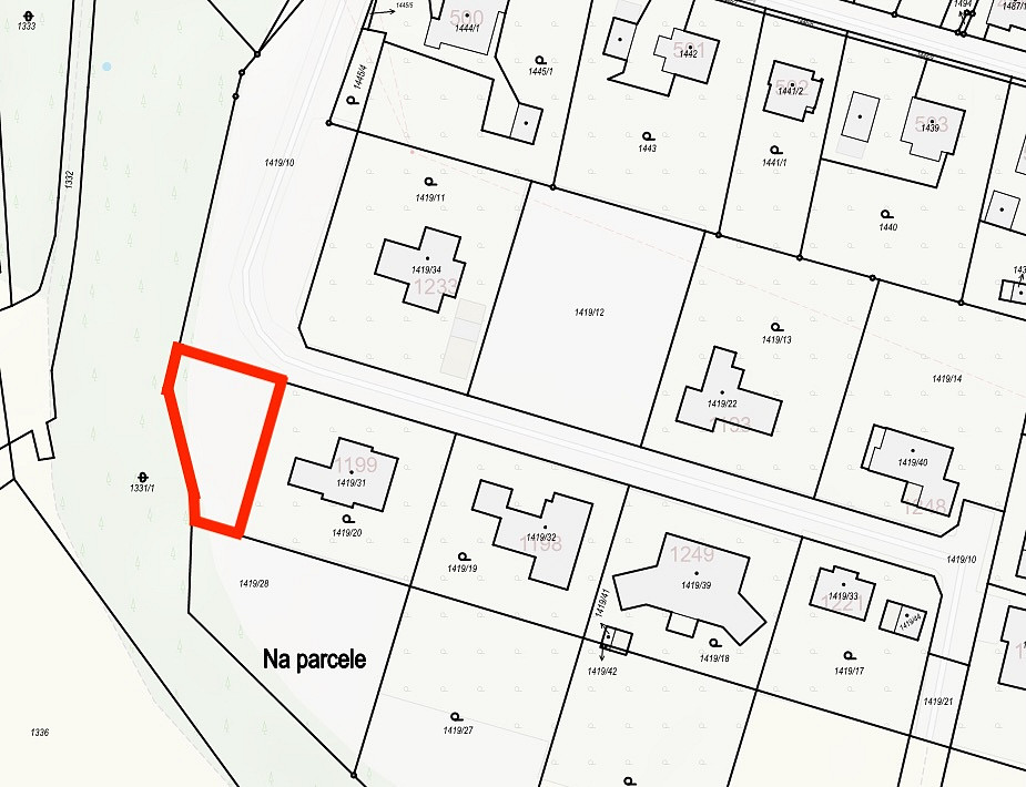 Prodej stavebního pozemku 700 m² – pohled 6