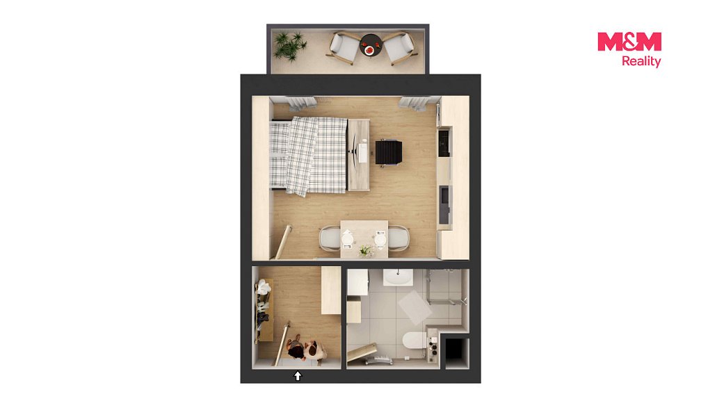Prodej bytu 1+kk 27 m², Čestice – náhled fotky 3