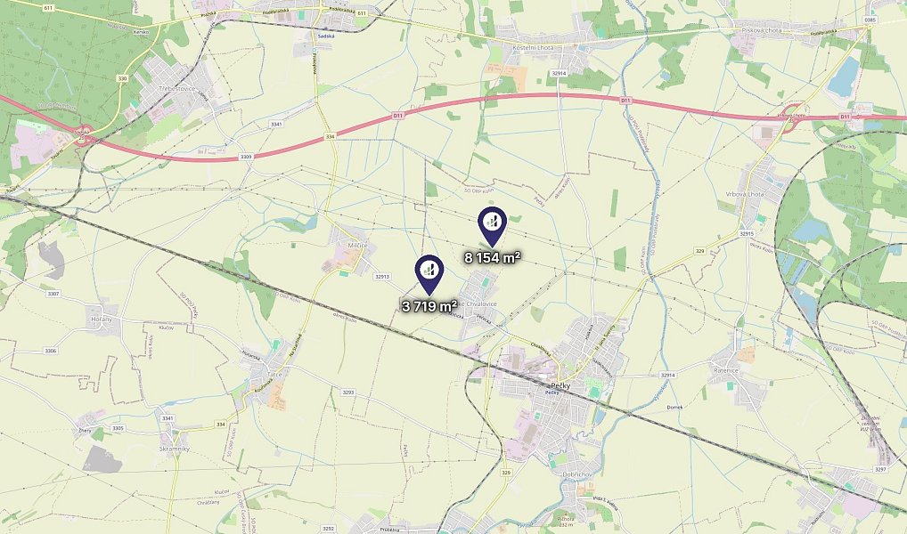 Prodej pole 989 m², Pečky – náhled fotky 4