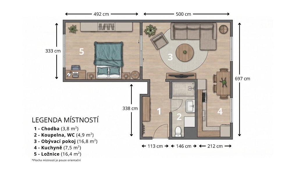 Pronájem bytu 2+kk 53 m², Most – náhled fotky 41