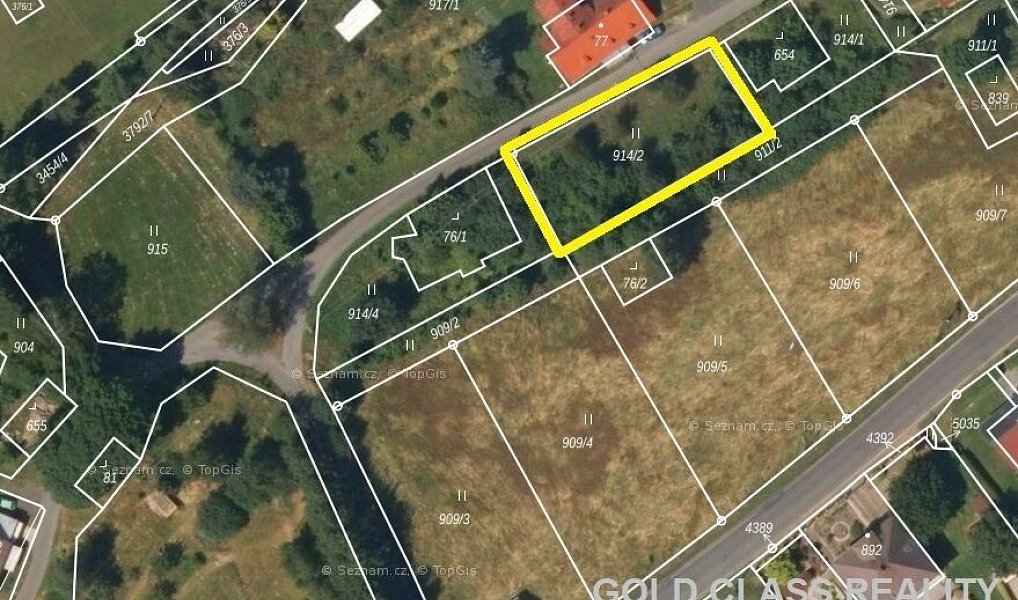 Prodej stavebního pozemku 643 m², Staré Křečany – náhled fotky 2